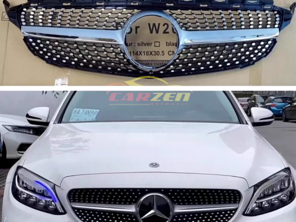 Mặt Calang Kim Cương Sao Rơi Cho Xe Mercedes-Benz C-Class C180 - C200 - C250 - C300 (2015 - 2021)