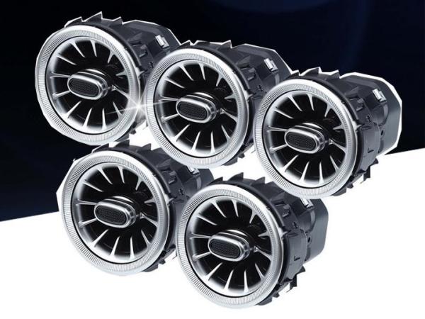 Cửa gió điều hoà Tuabin Led 64 màu cho xe Mercedes-Benz C, GLC Class (2015-2022)