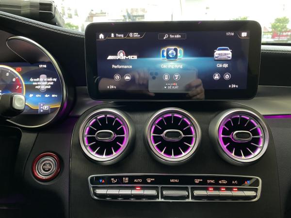 Cửa gió điều hoà Tuabin Led 64 màu cho xe Mercedes-Benz C, GLC Class (2015-2022)