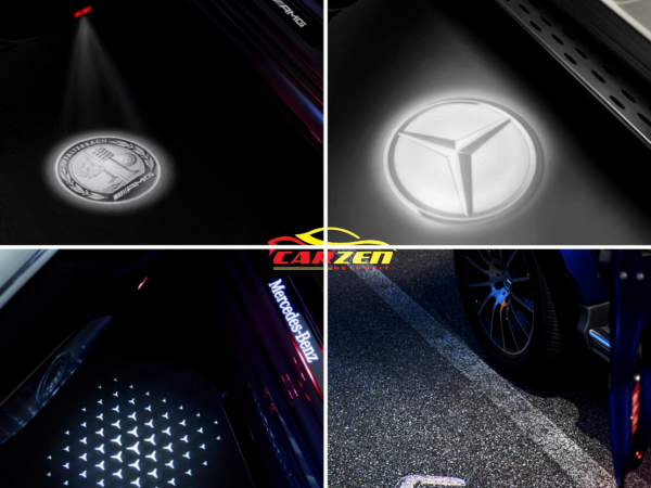Đèn Rọi Logo Chân Cửa Mercedes-Benz Laser Siêu Nét Carzen Retrofit