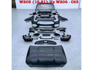 Nâng cấp full bodykit W206 C63 cho xe W205 C180 - C200 - C250 - C300 (2015-2021)