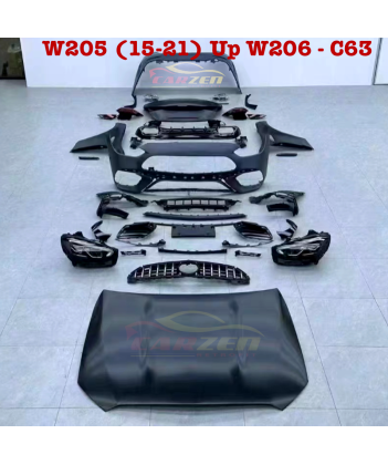 Nâng cấp full bodykit W206 C63 cho xe W205 C180 - C200 - C250 - C300 (2015-2021)