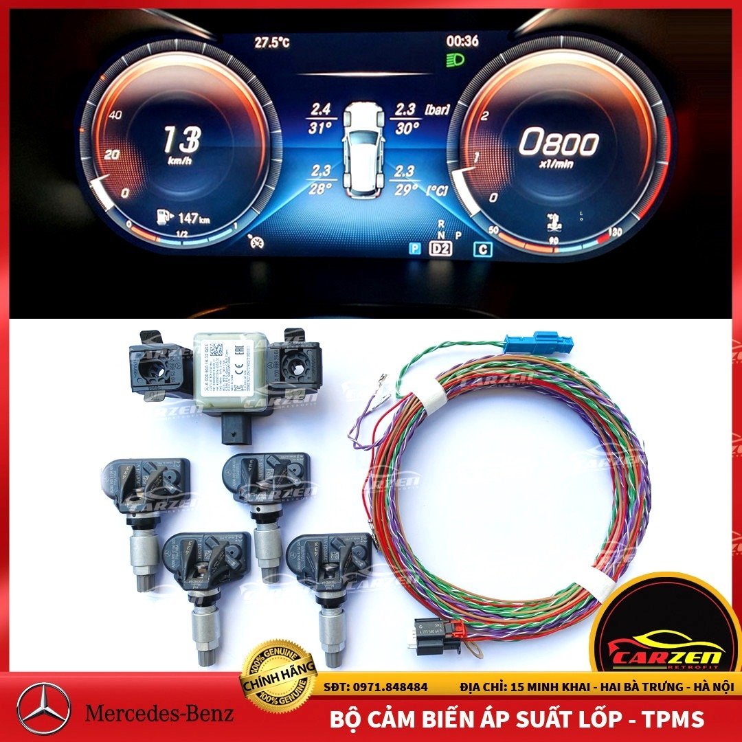 Bộ Cảm Biến Áp Suất Lốp TPMS Chính Hãng Cho Xe Mercedes-Benz