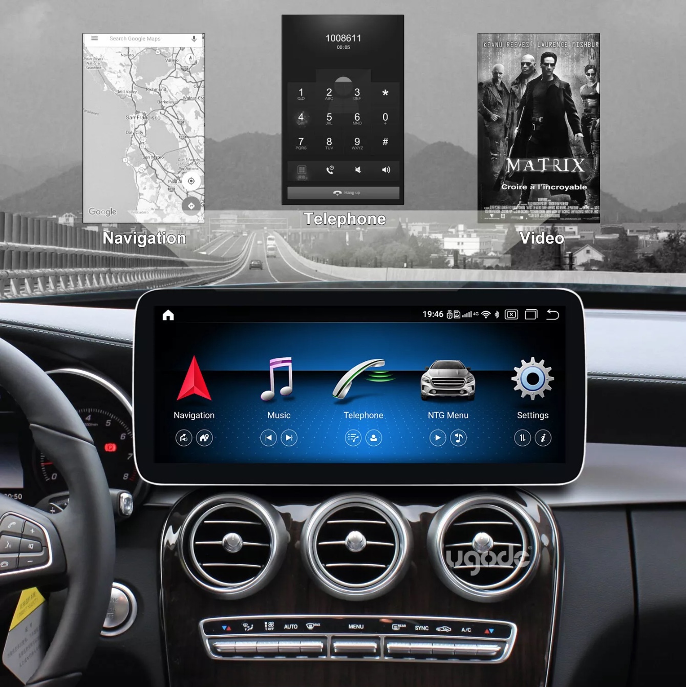 Màn hình Android đa tiện ích cho Mercedes được nhập khẩu chính hãng